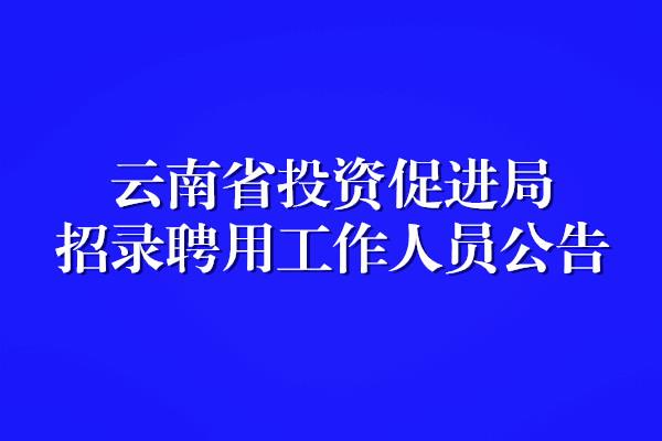 云南省投资促进局招录聘用工作人员公告